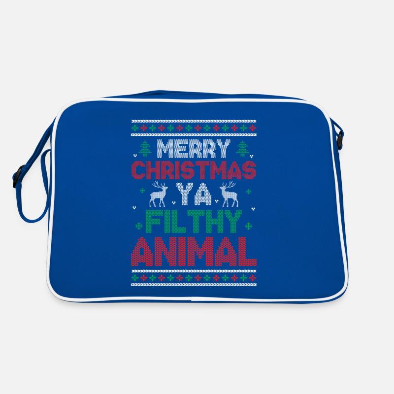 Merry Christmas Ya Filthy Animals - Saying Ugly Ch Retro Tasche
