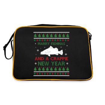 Merry Fishmas And A Crappie New Year - Dire moche - Sac Retro - noir/or - Dos