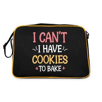 Baking - I Can't I Have Cookies To Bake - Baker - Retro Tasche - Schwarz/Gold - Hinten