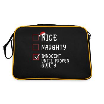 Christmas - Nice Naughty Innocent Until Proven Gui - Retro Tasche - Schwarz/Gold - Hinten