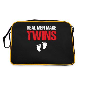 Premier papa - Les vrais hommes font des jumeaux - Sac Retro - noir/or - Dos