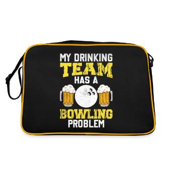 My Drinking Team Has A Bowling Problem - Retro Bag - black/gold - Back