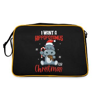 Citation de Noël - Je veux des hippopotames pour Noël Salut - Sac Retro - noir/or - Dos