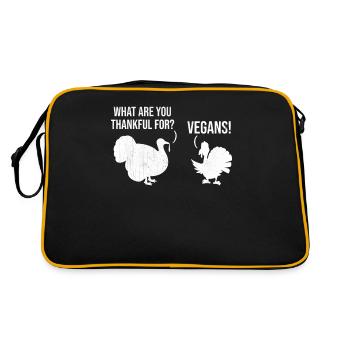 Happy Thanks Vegan - What Are You Thankful For? Ve - Retro Bag - black/gold - Back