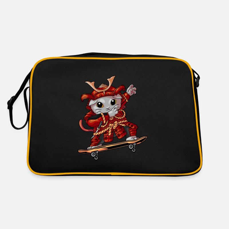 Skateboarder Katze Retro Tasche
