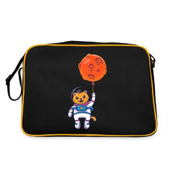 Space Cat Moon Planets Astronaute Space Balloons - Sac Retro - noir/or - Dos