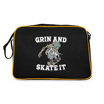 Grin and skate it - Retro Bag - black/gold - Back