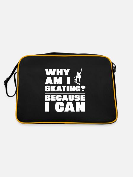 Skating - Retro Tasche - Schwarz/Gold - Hinten