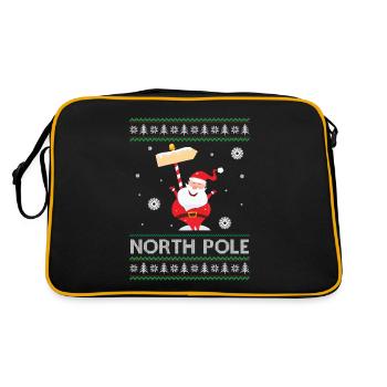 Pole Dancing Santa Claus Pun Joke - North Pole - Retro Bag - black/gold - Back