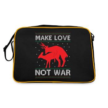 Deer Couple Reindeer - Make Love Not War - Ugly Ch - Retro Bag - black/gold - Back