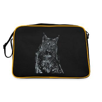 Luchs - Retro Tasche - Schwarz/Gold - Hinten