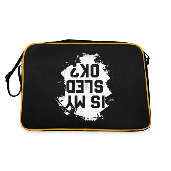 Snowmobiling Design Joke Pun - Is My Sled Okay? - Retro Bag - black/gold - Back