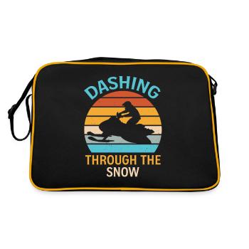 Snowmobiling Joke Pun Slogan - Dashing Through The - Retro Bag - black/gold - Back