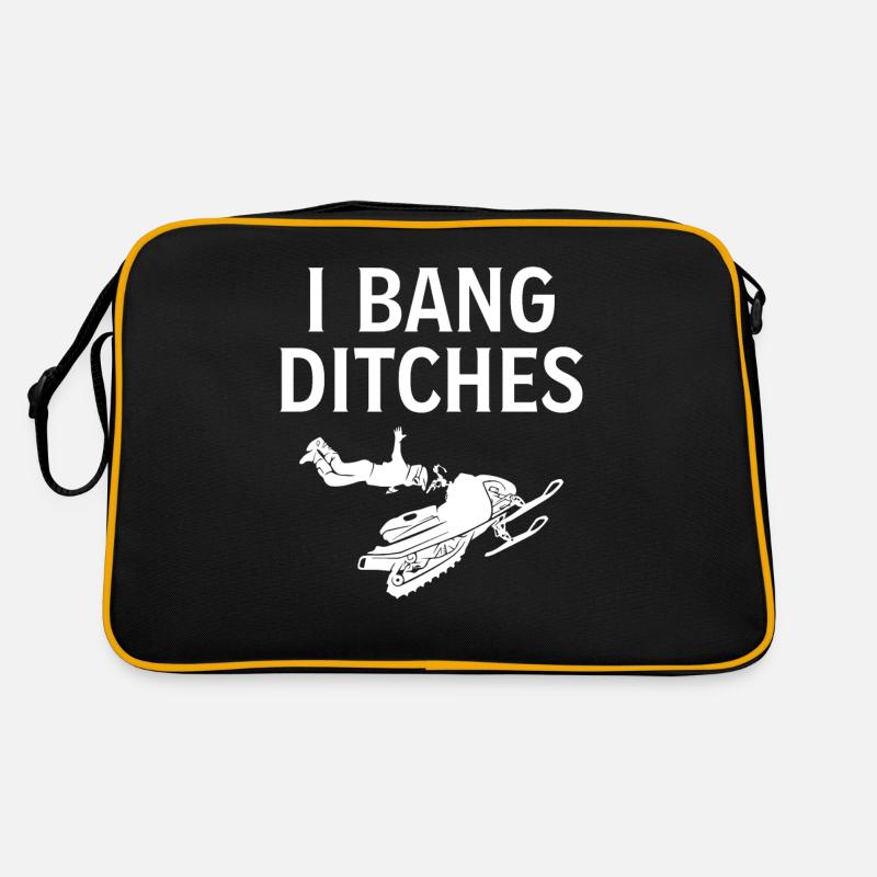 Snowmobiling Joke Pun Slogan - I Bang Ditches Retro Bag