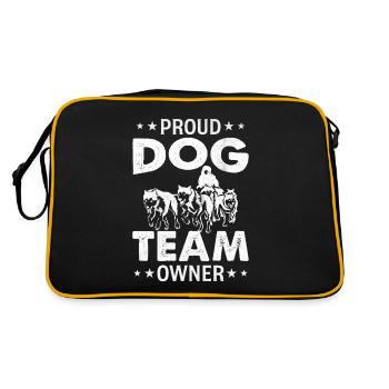 Slogan du dicton de traîneau à chiens - Fier propriétaire d’une équipe de chiens - Sac Retro - noir/or - Dos