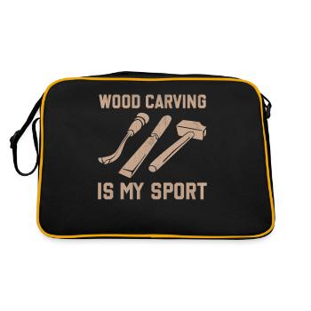 Ice Carving Chain Saw - Ice Carving Is My Sport - Retro Tasche - Schwarz/Gold - Hinten