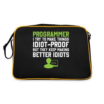 Programmation Slogan Développeur logiciel Informatique Eng - Sac Retro - noir/or - Dos