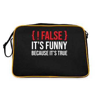 Programmation disant slogan faux c’est drôle parce que - Sac Retro - noir/or - Dos