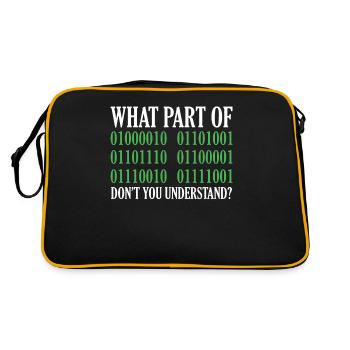 Citation de programmation Quelle partie de Don’t You Understan - Sac Retro - noir/or - Dos