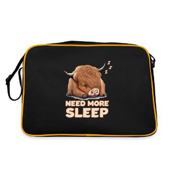 Sleeping Scottish Highland Cow Cattle Cow - Retro Bag - black/gold - Back