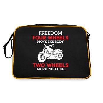 Motorcycle Saying - Two Wheels Move The Soul - Retro Bag - black/gold - Back