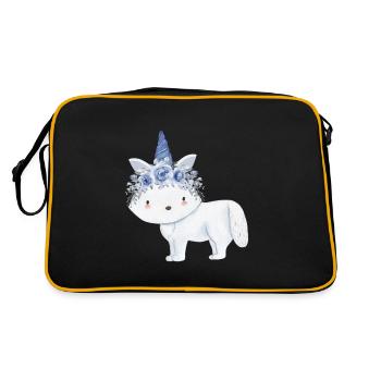 Cute arctic fox - Retro Bag - black/gold - Back