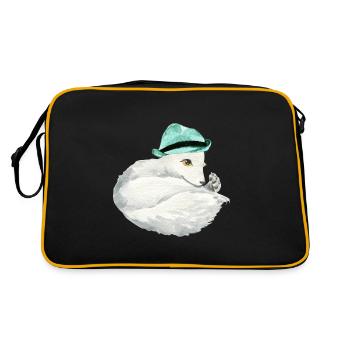 Cute arctic fox - Retro Bag - black/gold - Back