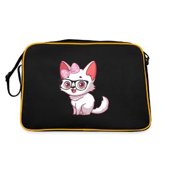 Cute arctic fox - Retro Bag - black/gold - Back