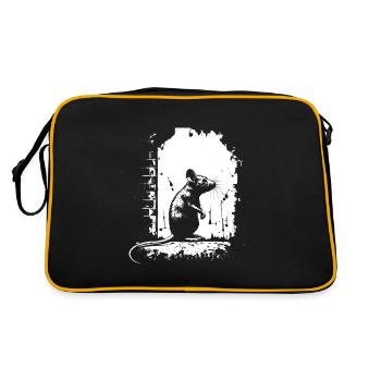 Pochoir de rat Art Blanc et Noir - Sac Retro - noir/or - Dos
