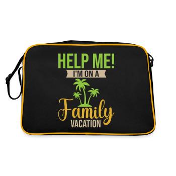 Family Vacation 2023 - Help Me I'm On A Family Vac - Retro Tasche - Schwarz/Gold - Hinten