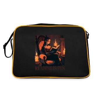 Reading is Fun Goth - Retro Bag - black/gold - Back
