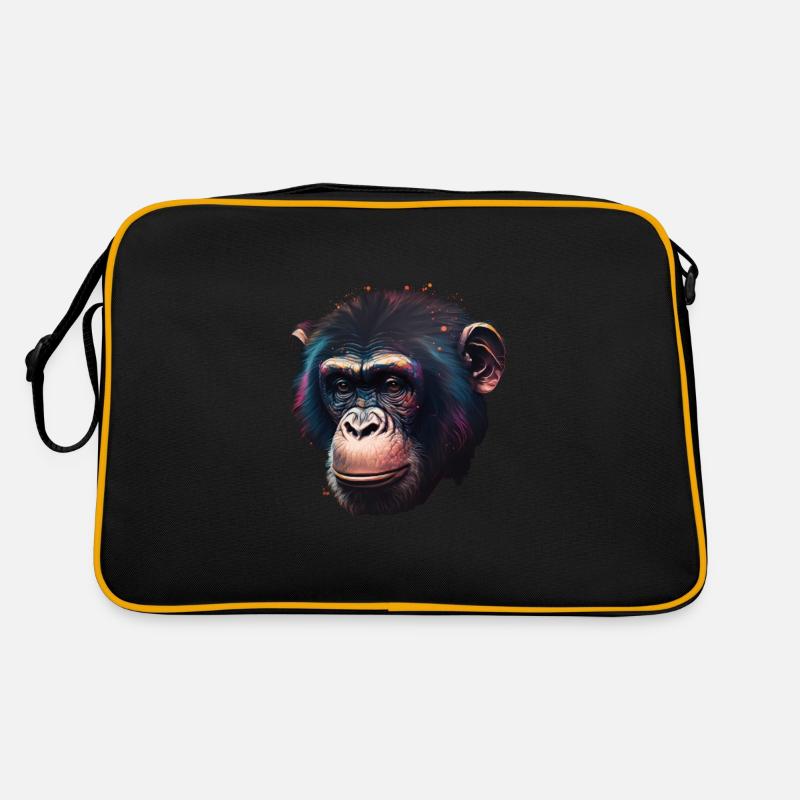 Portrait de singe chimpanzé Sac Retro