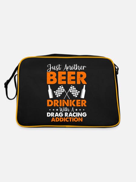 Juste un autre buveur de bière avec un addic de course de dragster - Sac Retro - noir/or - Dos