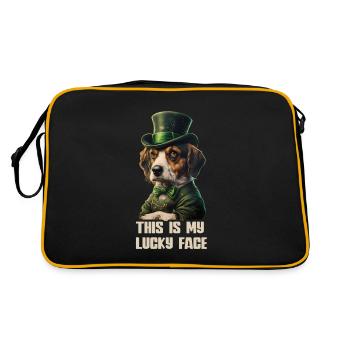 Ceci est mon Lucky Face Beagle Dog St. Patty - Sac Retro - noir/or - Dos