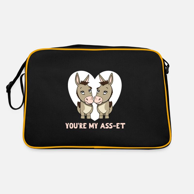 Tu es mon Ass-et Valeintine’s Day - Sac Retro - noir/or