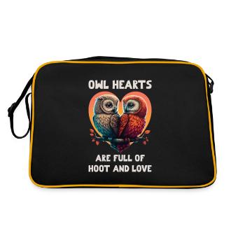 Owl Hearts are Foll of Hoot & Love Valentine's Day - Retro Bag - black/gold - Back