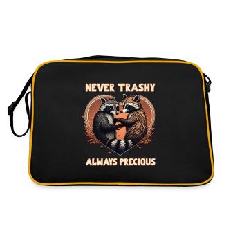 Raccoon Love Never Trashy Alway Precious - Retro Bag - black/gold - Back