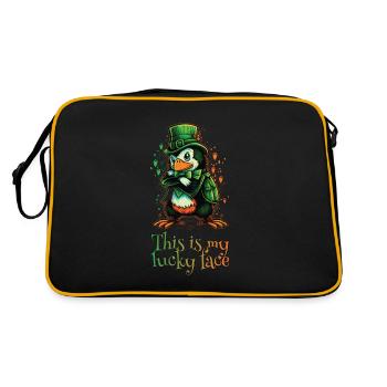 C’est mon lucky Face Penguin St. Patty - Sac Retro - noir/or - Dos