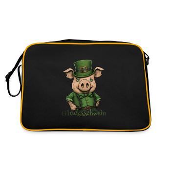 Cochon chanceux St. Patty cochon - Sac Retro - noir/or - Dos