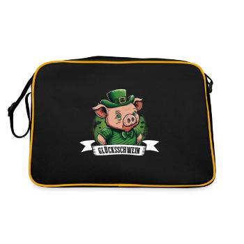Cochon chanceux St. Patty cochon - Sac Retro - noir/or - Dos