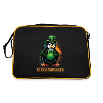 Porte-bonheur Pingouin St. Patty - Sac Retro - noir/or - Dos