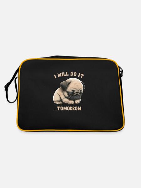 I will do it tomorrow - Retro Bag - black/gold - Back