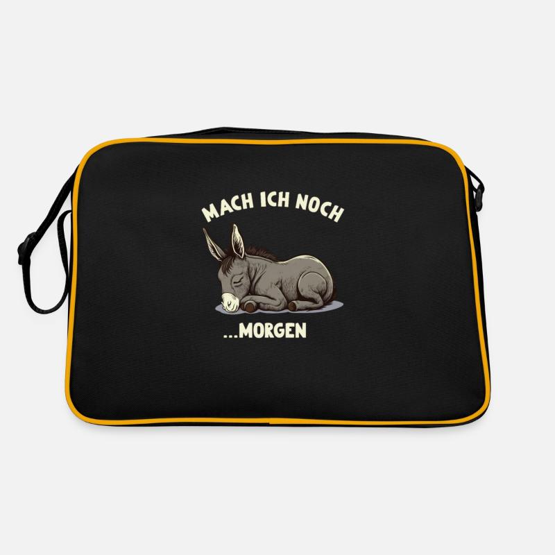 Mach ich doch ...Morgen Müder Esel Retro Tasche