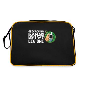 Geocaching is a brain exploration not just a leg - Retro Bag - black/gold - Back
