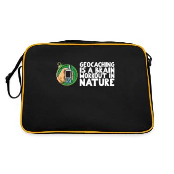Geocaching is a brain workout in nature - Retro Bag - black/gold - Back