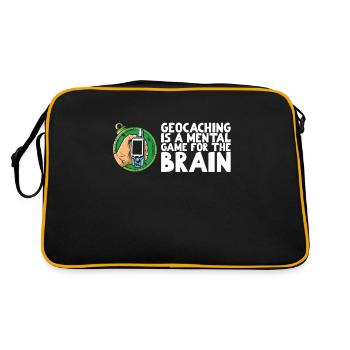 Geocaching is a mental game for the brain - Retro Bag - black/gold - Back