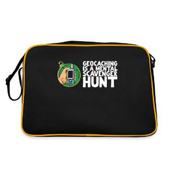 Geocaching is a mental scavenger hunt - Retro Bag - black/gold - Back