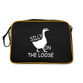 Alberne Gans auf freiem Fuß - Retro Tasche - Schwarz/Gold - Hinten