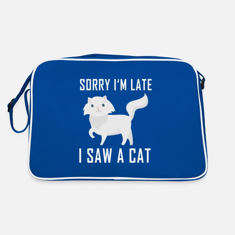 Tut mir leid, dass ich zu spät bin - Katze Retro Tasche