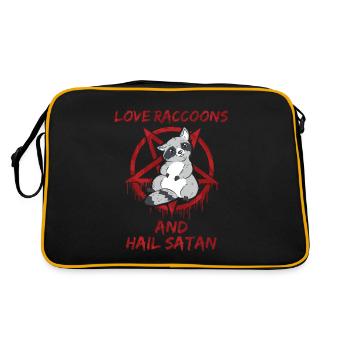 Love Raccoons and Hail Satan - Retro Bag - black/gold - Back